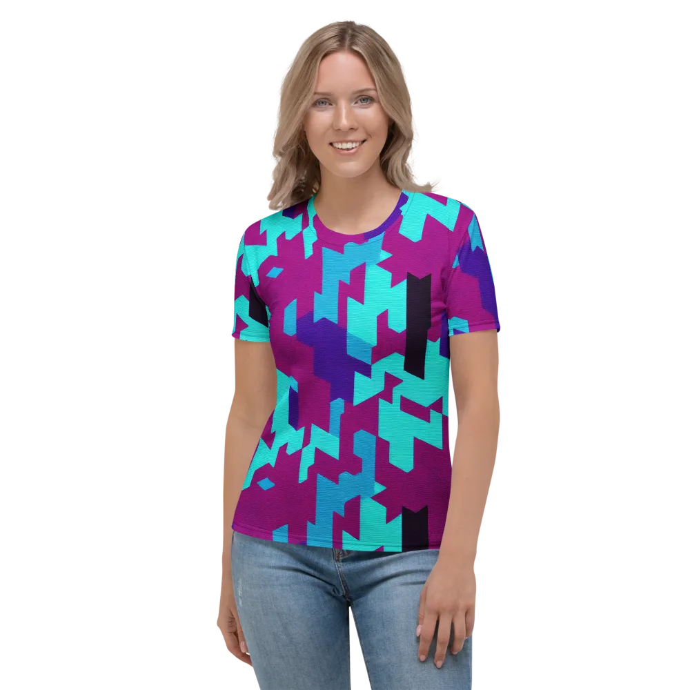 Electric Facets on Women's Crew Neck T-Shirt — Front