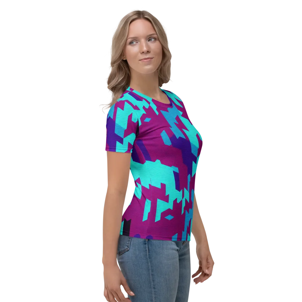 Electric Facets on Women's Crew Neck T-Shirt — Back print