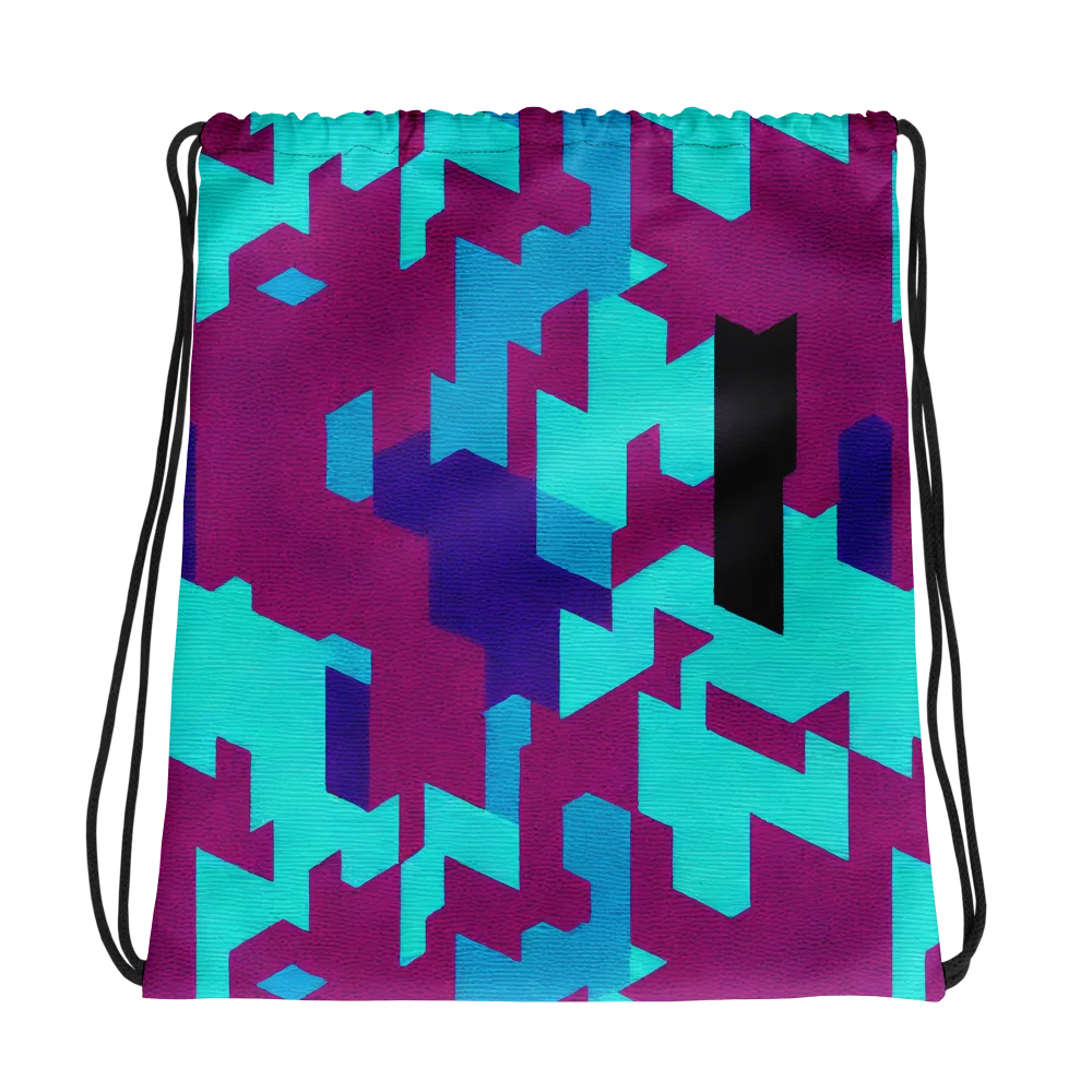 Electric Facets on Drawstring Bag — Mockup