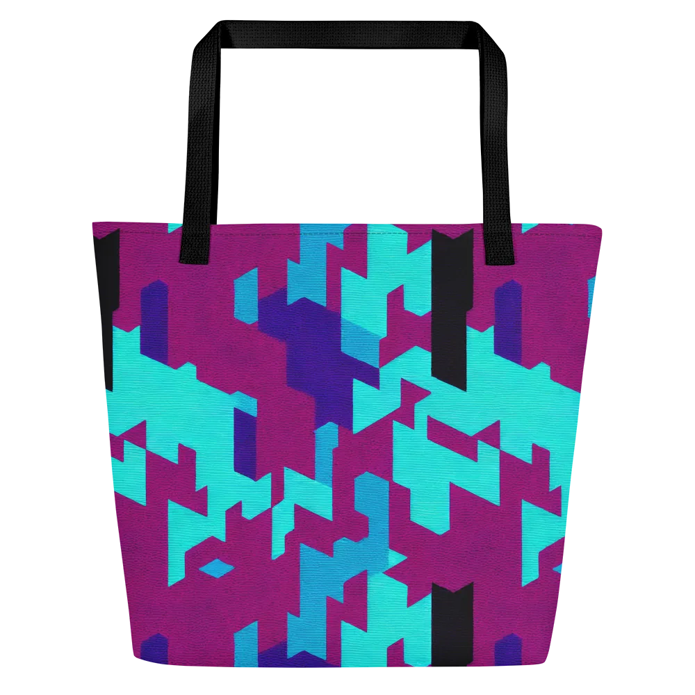 Electric Facets on Large Tote Bag W/ Pocket — Front