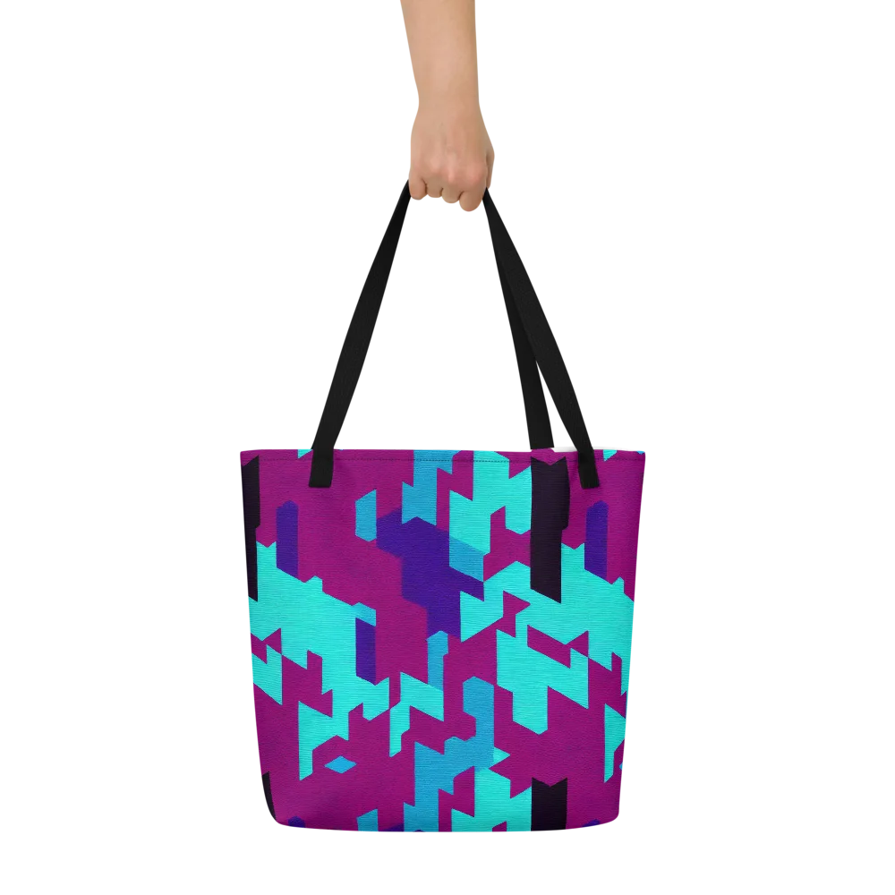 Electric Facets on Large Tote Bag W/ Pocket — Print file