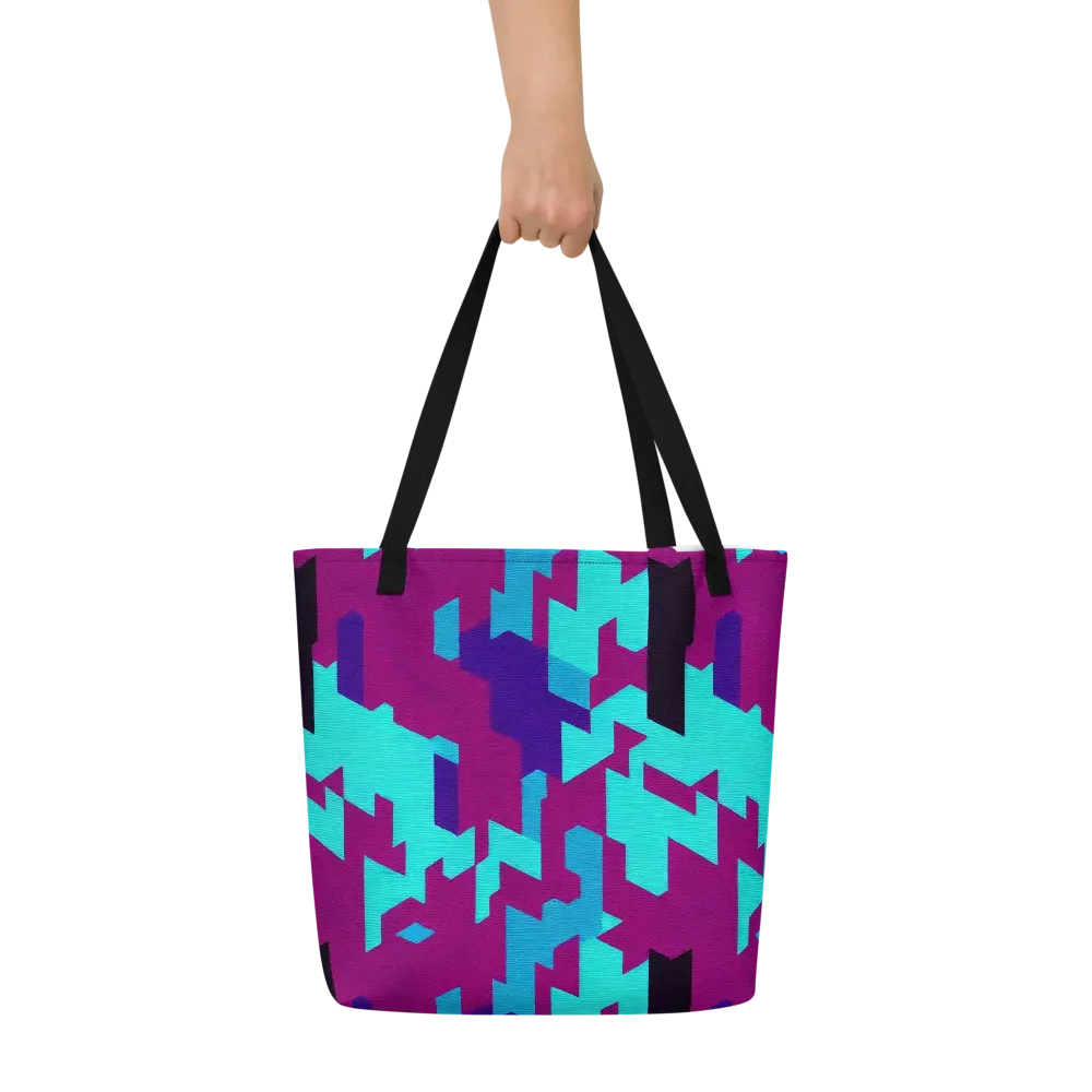 Electric Facets on Large Tote Bag W/ Pocket — Print file