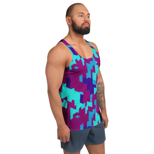 Electric Facets on Men's Tank Top