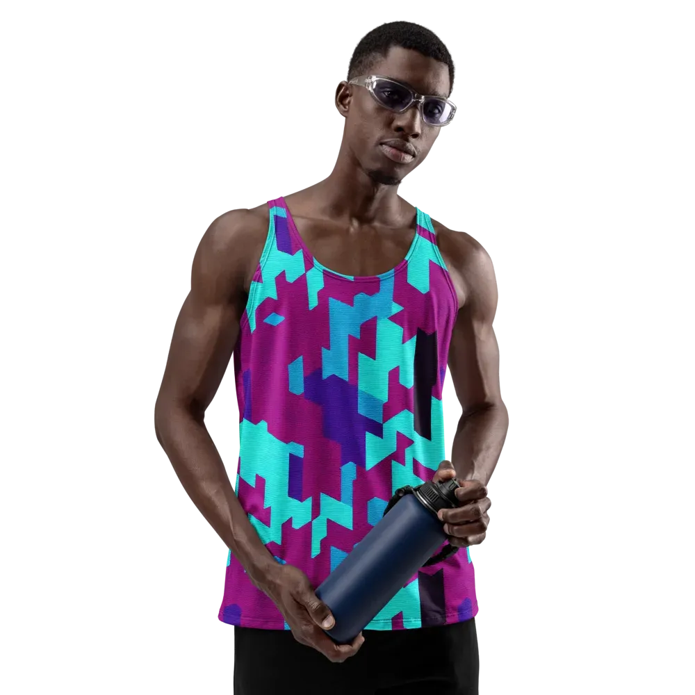 Electric Facets on Men's Tank Top — Back print
