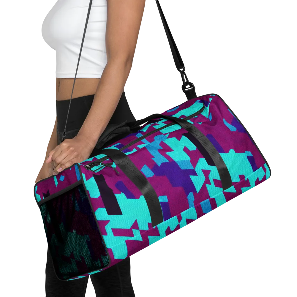Electric Facets on Duffle Bag — Front