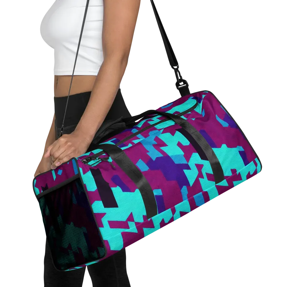 Electric Facets on Duffle Bag — Front