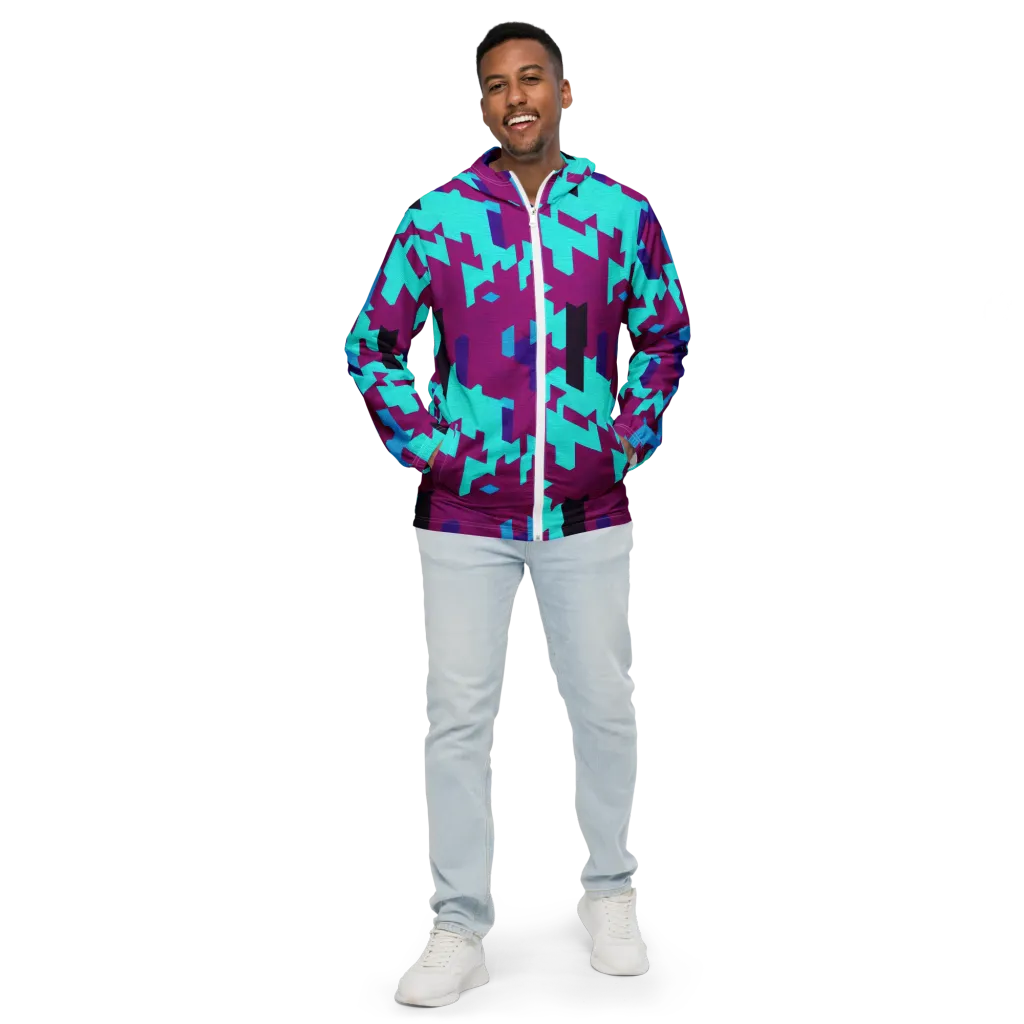 Electric Facets on Men's Windbreaker — Front