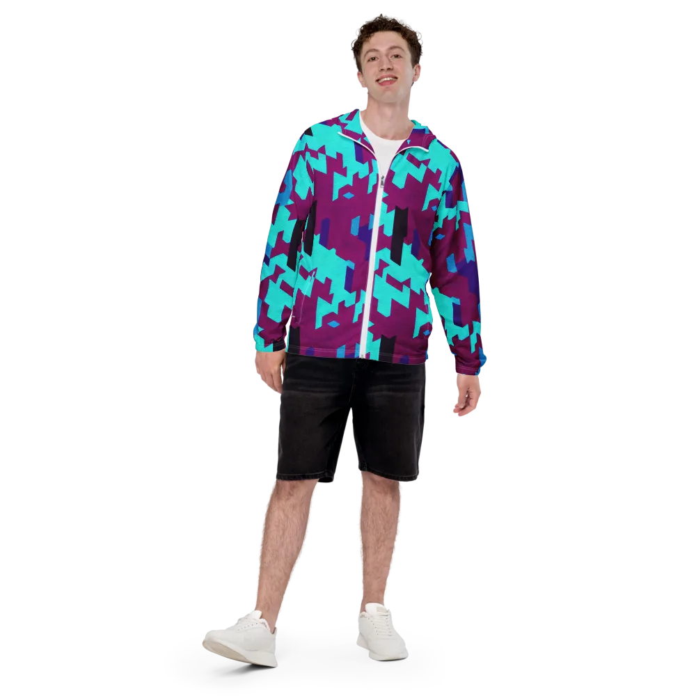 Electric Facets on Men's Windbreaker — Back print