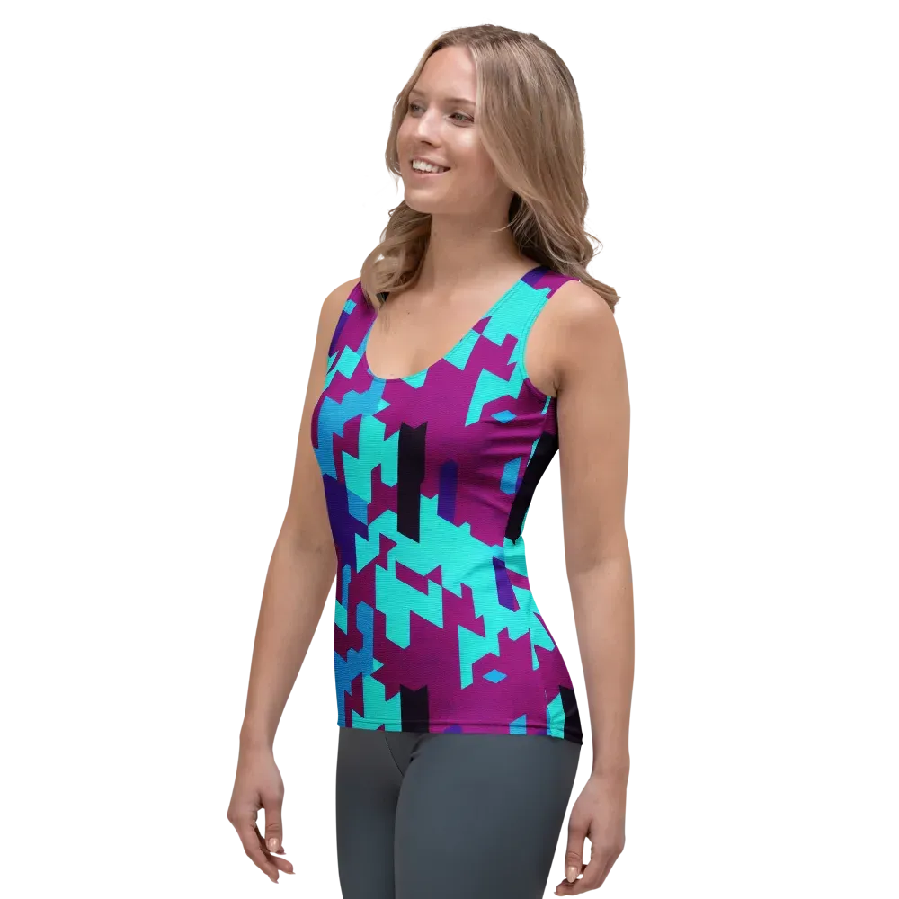 Electric Facets on Women's Tank Top — Left Front