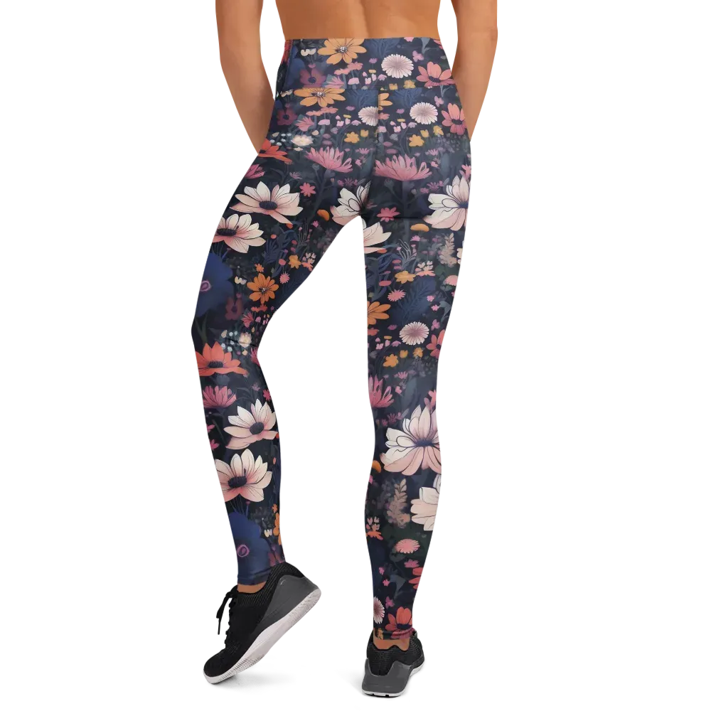 Moonlit Meadow on Yoga Leggings — Back
