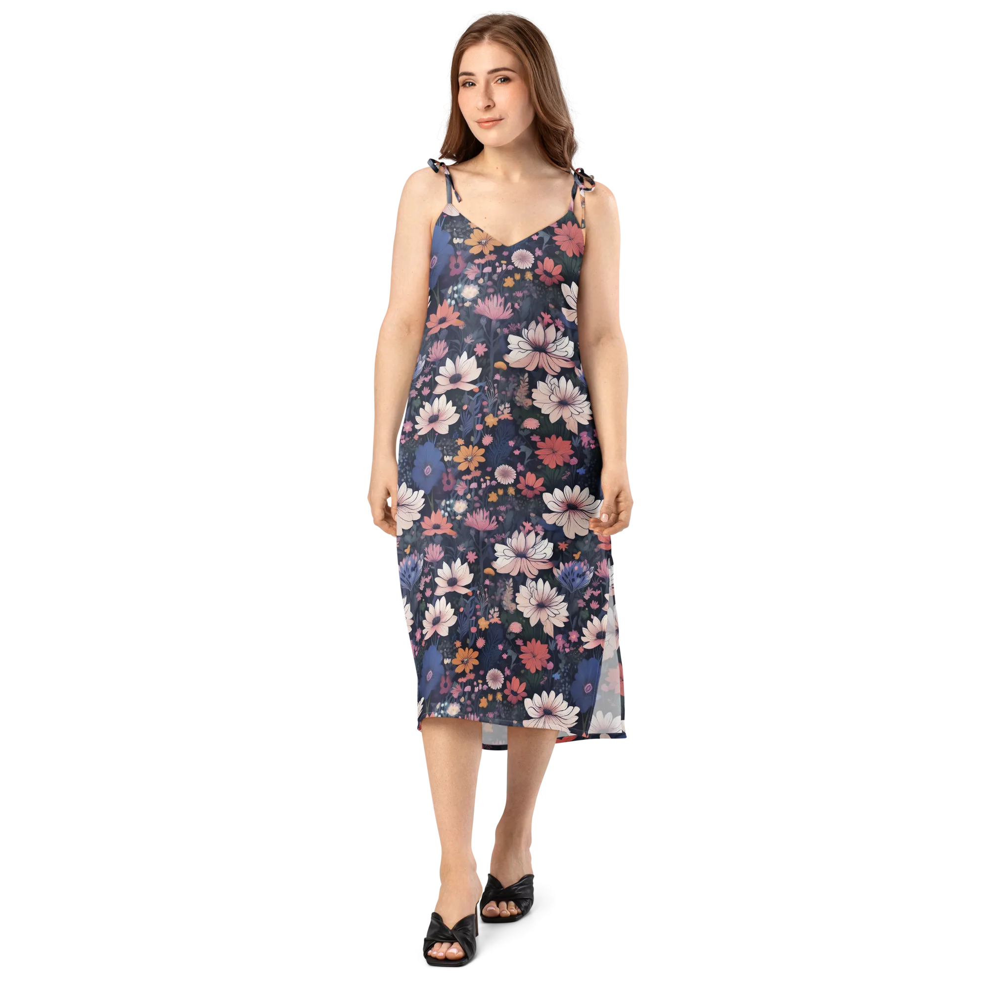 Moonlit Meadow on Slip Dress — Front