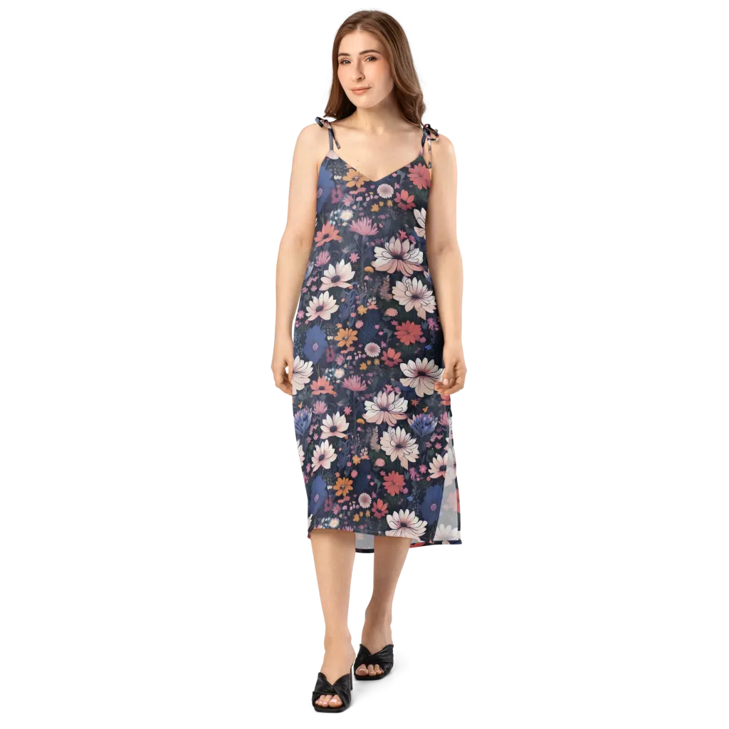 Moonlit Meadow on Slip Dress — Front