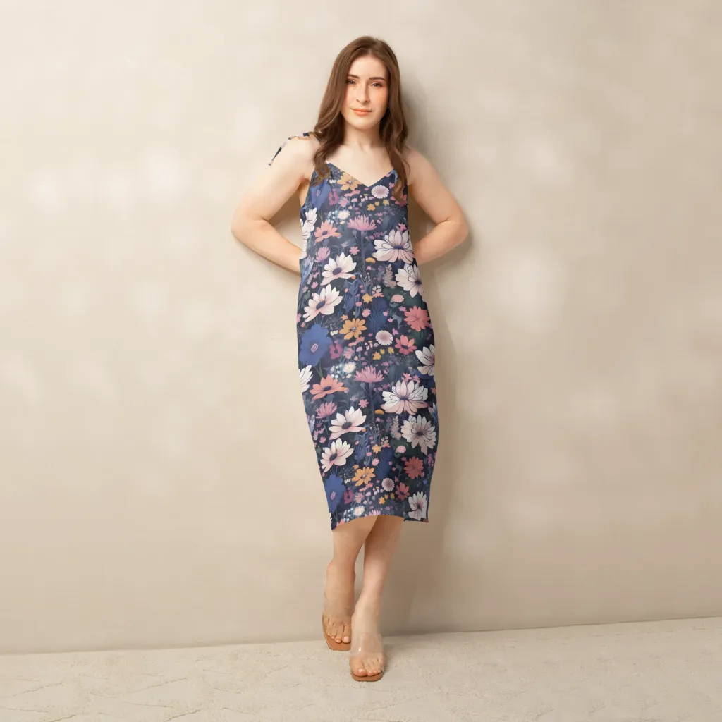 Moonlit Meadow on Slip Dress — Back print