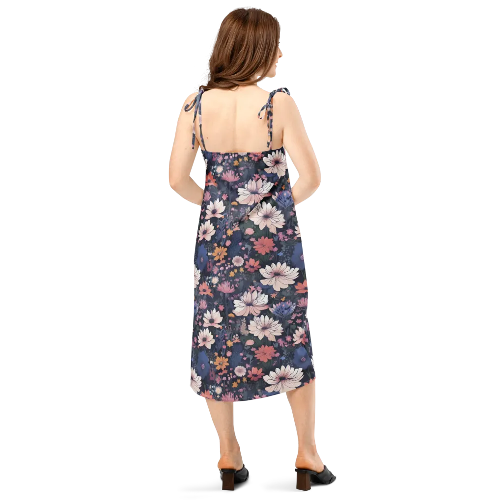 Moonlit Meadow on Slip Dress — Back