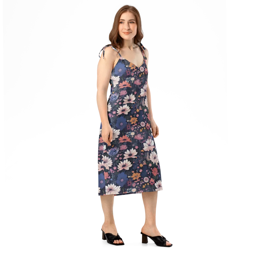 Moonlit Meadow on Slip Dress — Right Front