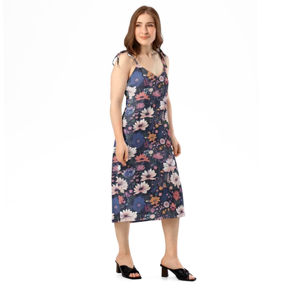 Moonlit Meadow on Slip Dress — Right Front