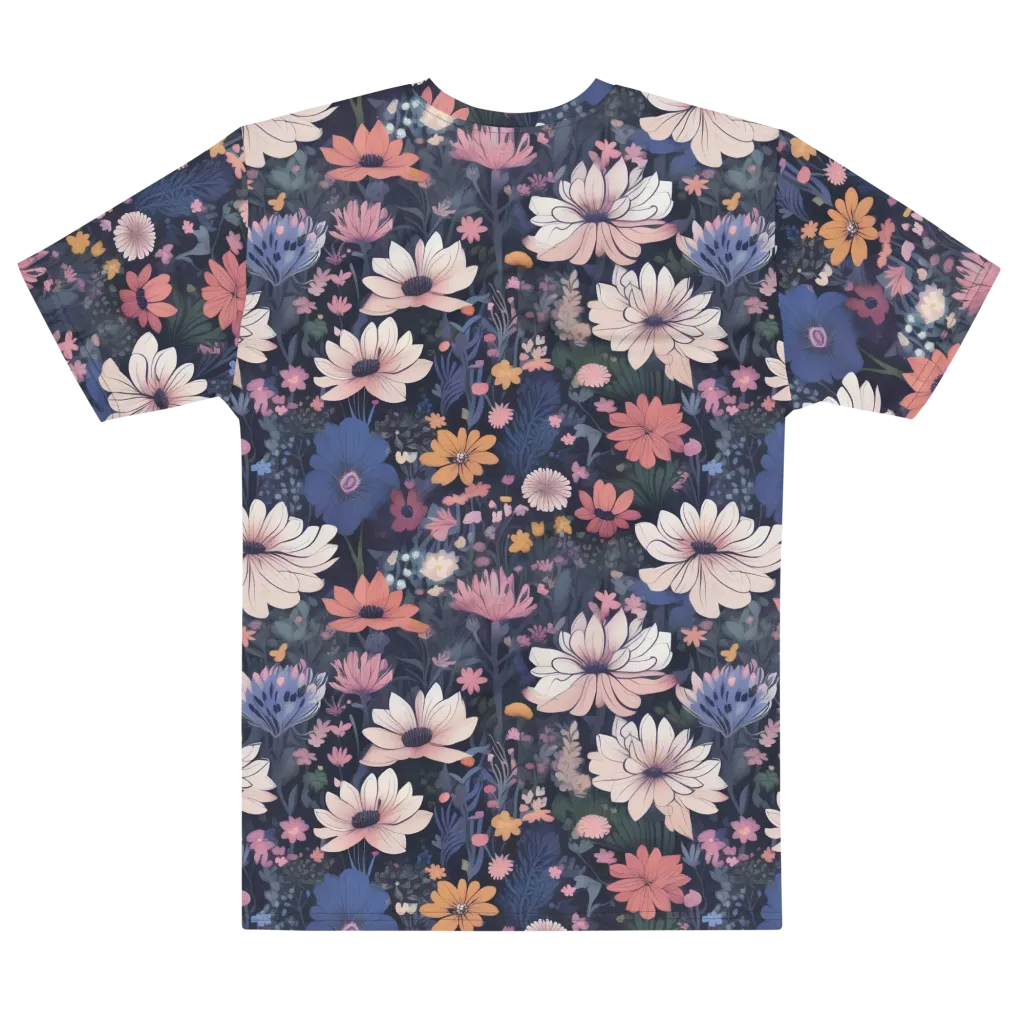 Moonlit Meadow on Men's Cotton Crew Neck T-Shirt — Front print