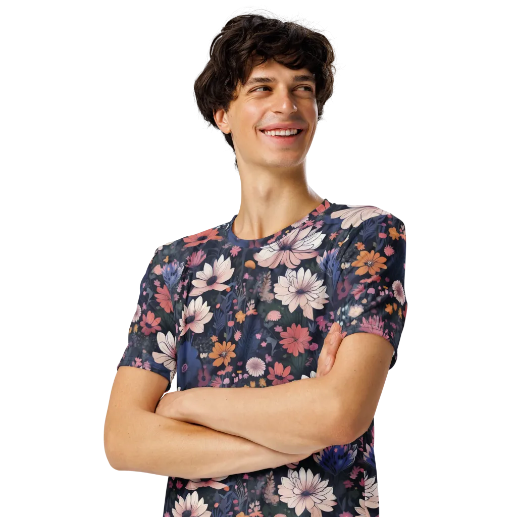 Moonlit Meadow on Men's Crew Neck T-Shirt — Front print