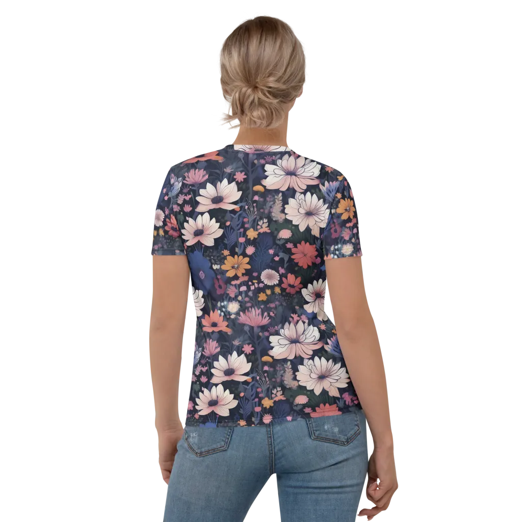 Moonlit Meadow on Women's Crew Neck T-Shirt — Back
