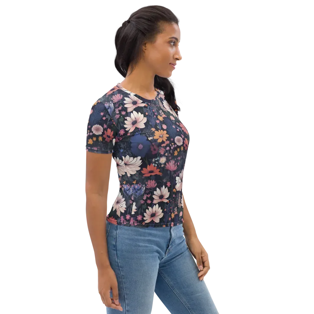 Moonlit Meadow on Women's Crew Neck T-Shirt — Back print