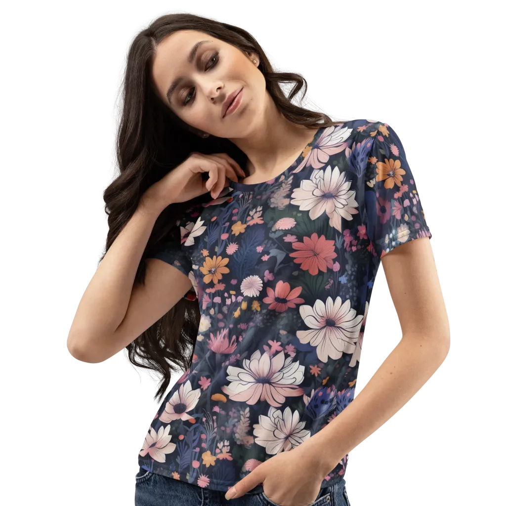 Moonlit Meadow on Women's Crew Neck T-Shirt — Print file