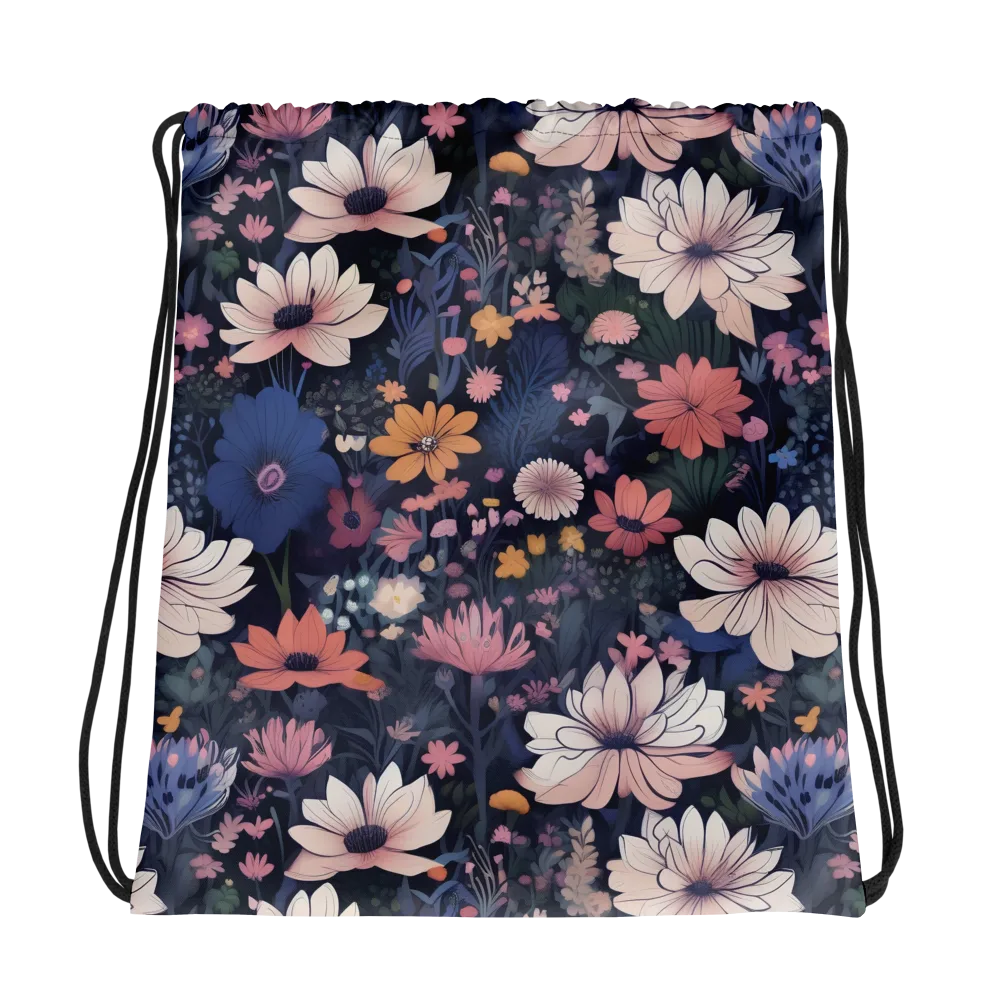 Moonlit Meadow on Drawstring Bag — Mockup