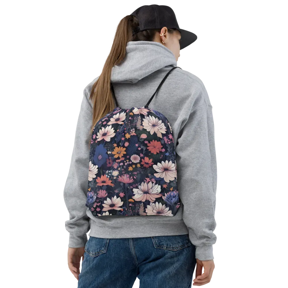 Moonlit Meadow on Drawstring Bag — Front