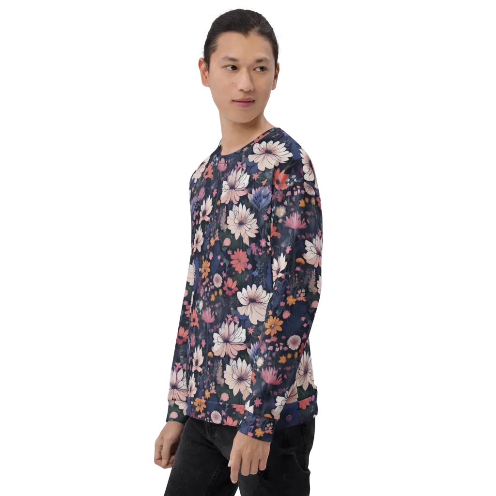 Moonlit Meadow on Sweatshirt — Left sleeve