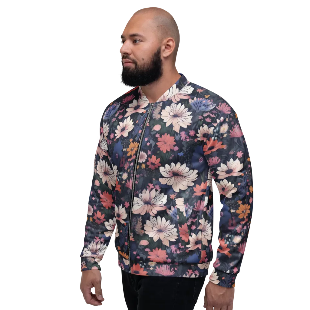 Moonlit Meadow on Bomber Jacket — Left