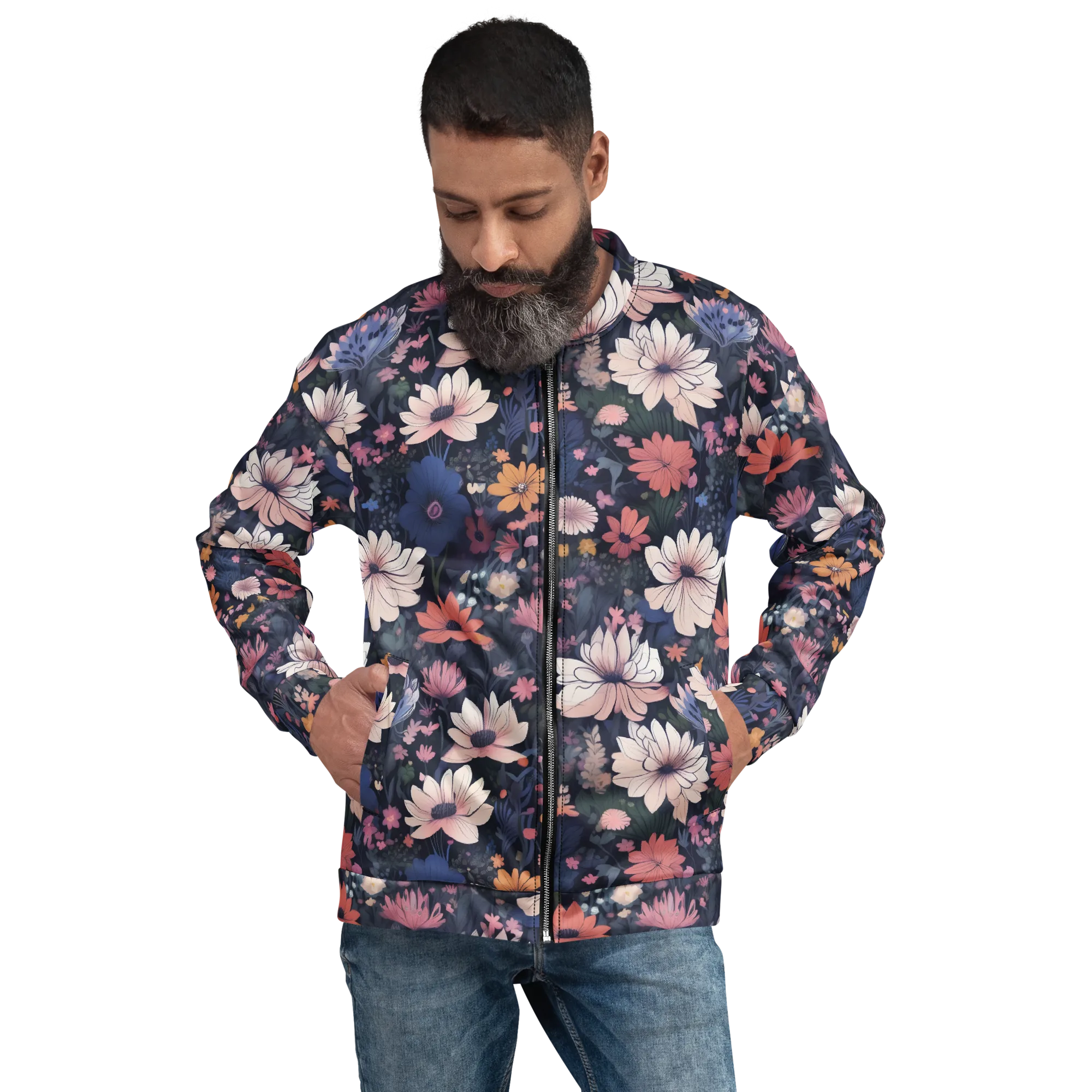 Moonlit Meadow on Bomber Jacket — Front print