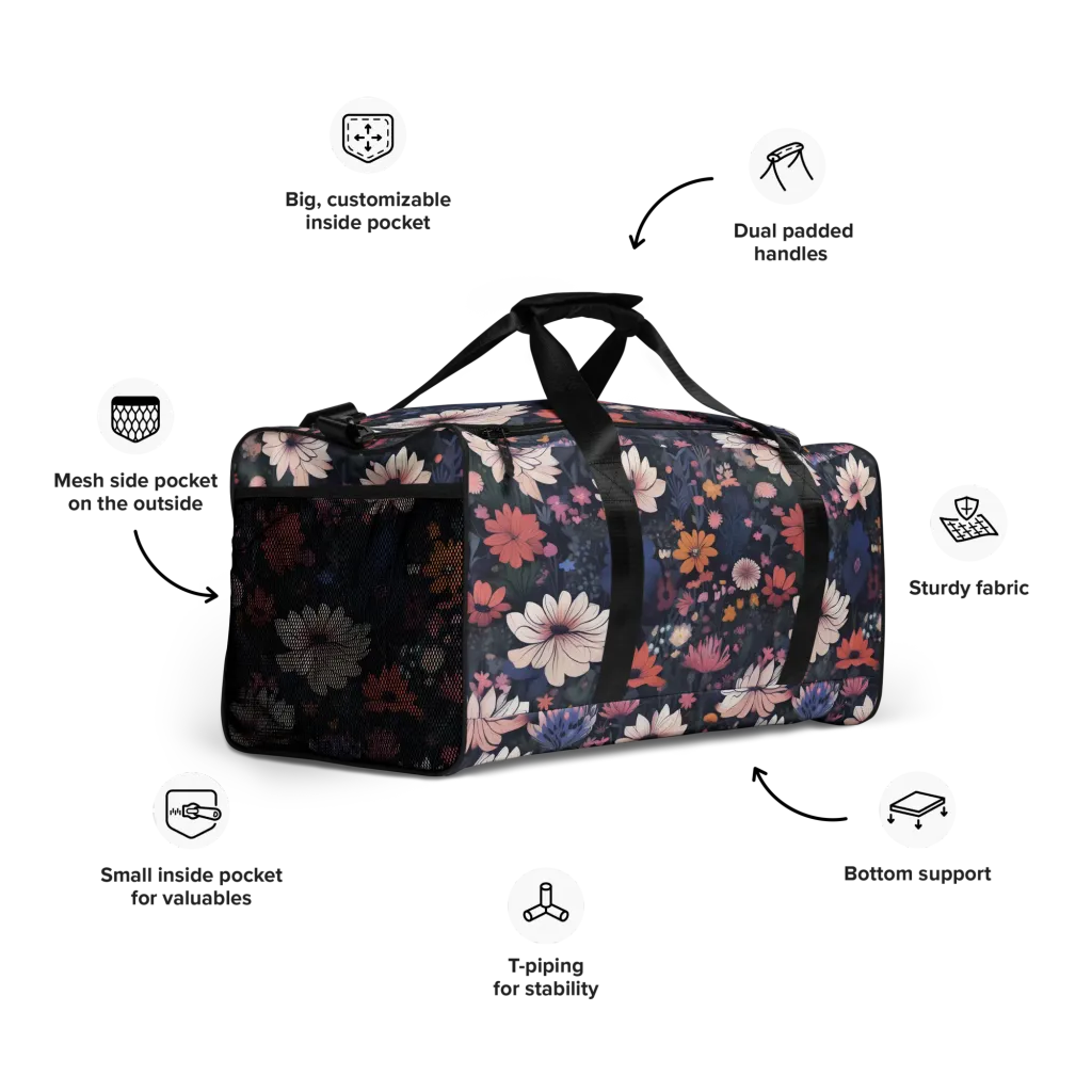 Moonlit Meadow on Duffle Bag — Front print