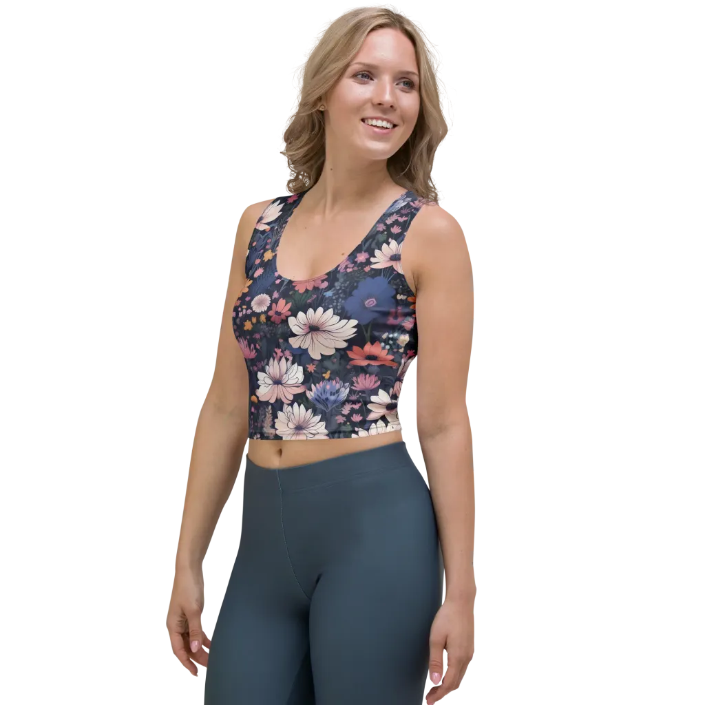 Moonlit Meadow on Crop Top — Left Front