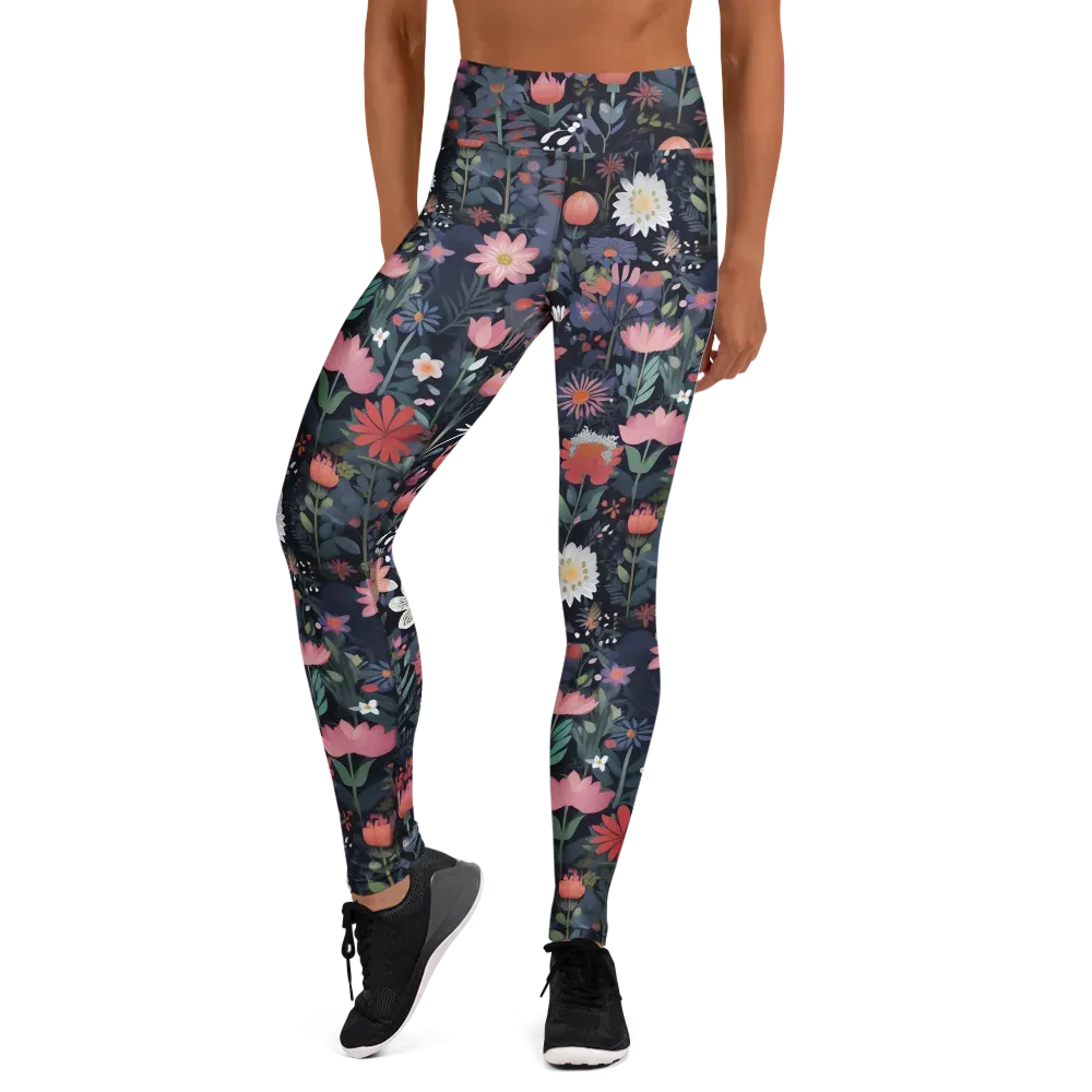 Twilight Bloom on Yoga Leggings — Front