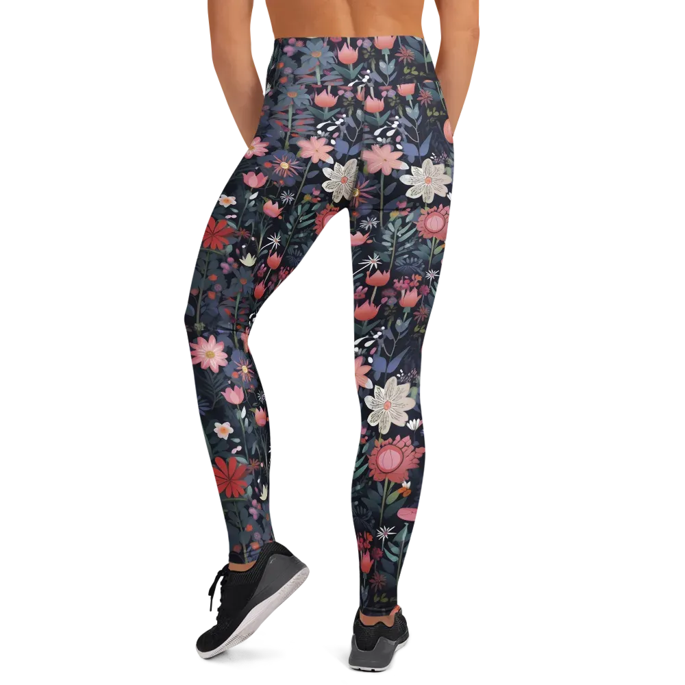Twilight Bloom on Yoga Leggings — Back