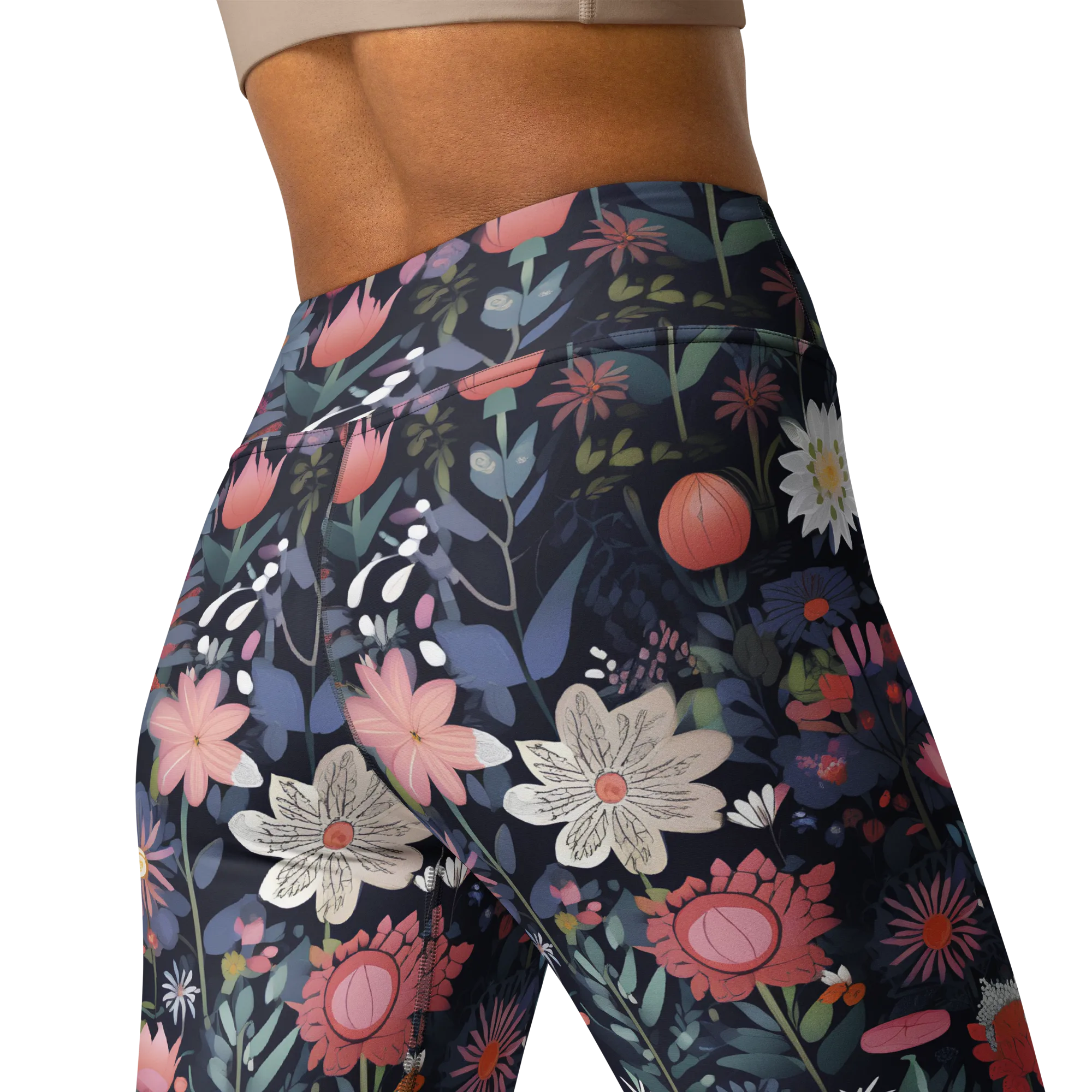 Twilight Bloom on Yoga Leggings — Back 2