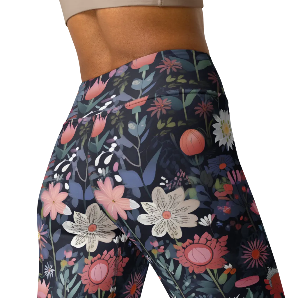 Twilight Bloom on Yoga Leggings — Back 2