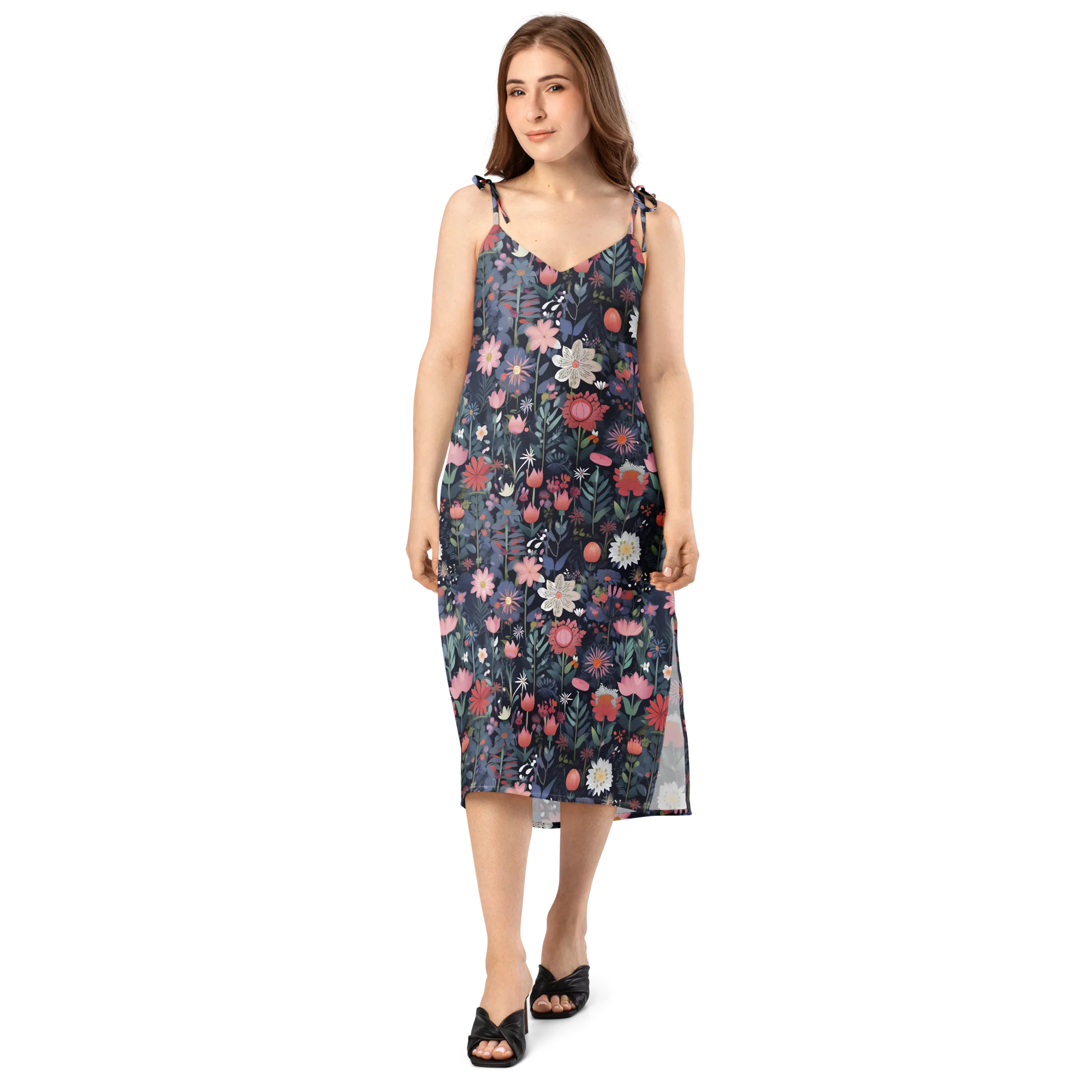 Twilight Bloom on Slip Dress — Front