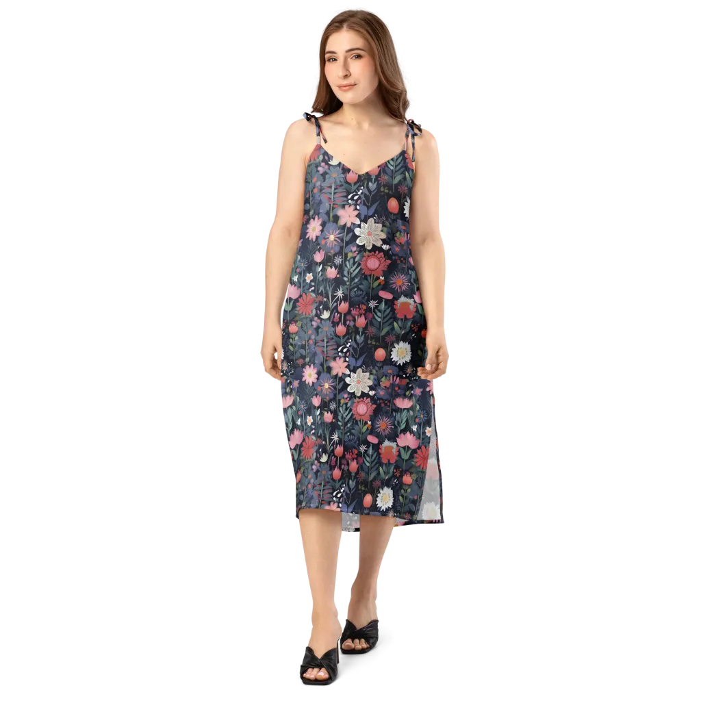 Twilight Bloom on Slip Dress — Front