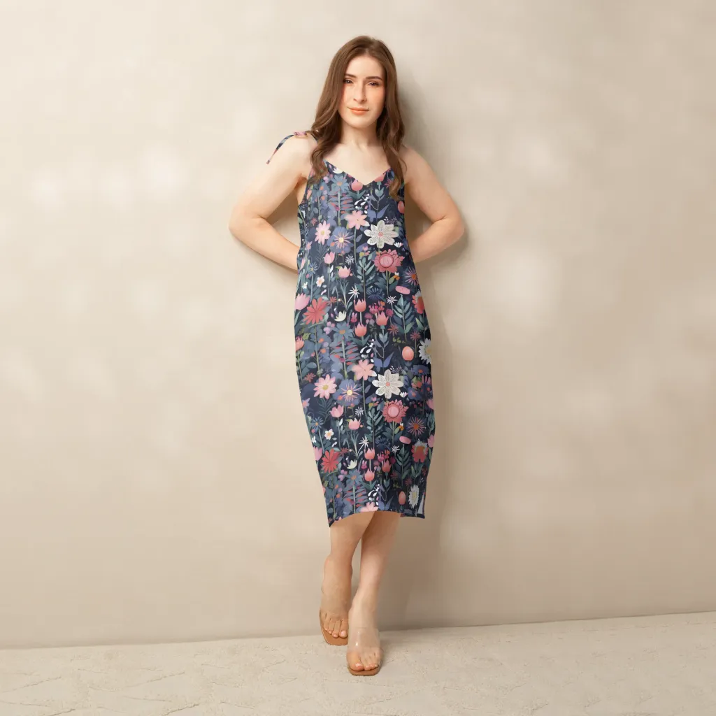 Twilight Bloom on Slip Dress — Back print