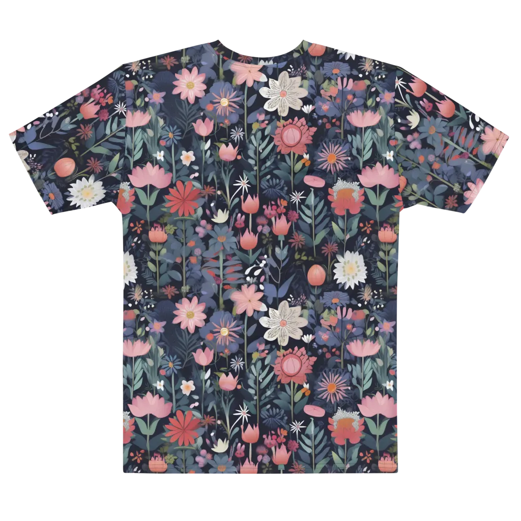 Twilight Bloom on Men's Cotton Crew Neck T-Shirt — Front print