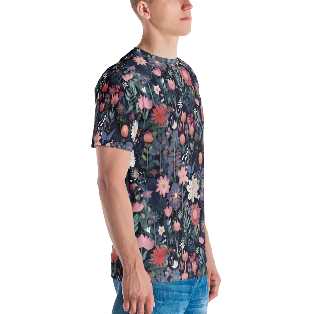 Twilight Bloom on Men's Crew Neck T-Shirt — Right