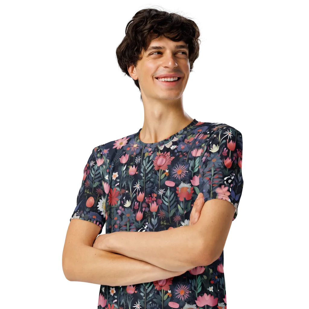 Twilight Bloom on Men's Crew Neck T-Shirt — Front print