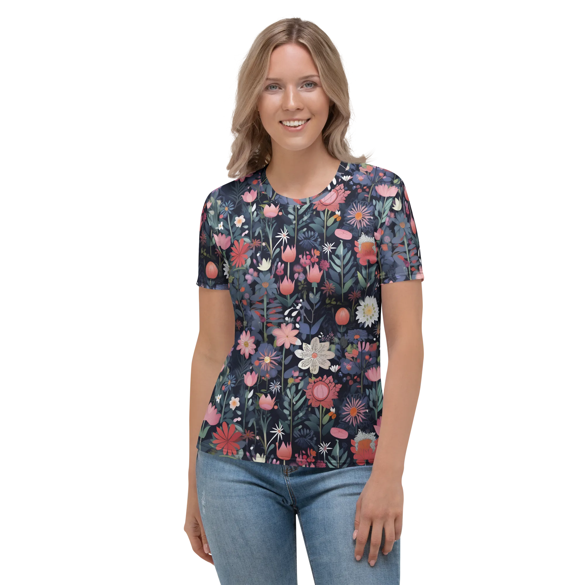 Twilight Bloom on Women's Crew Neck T-Shirt — Front