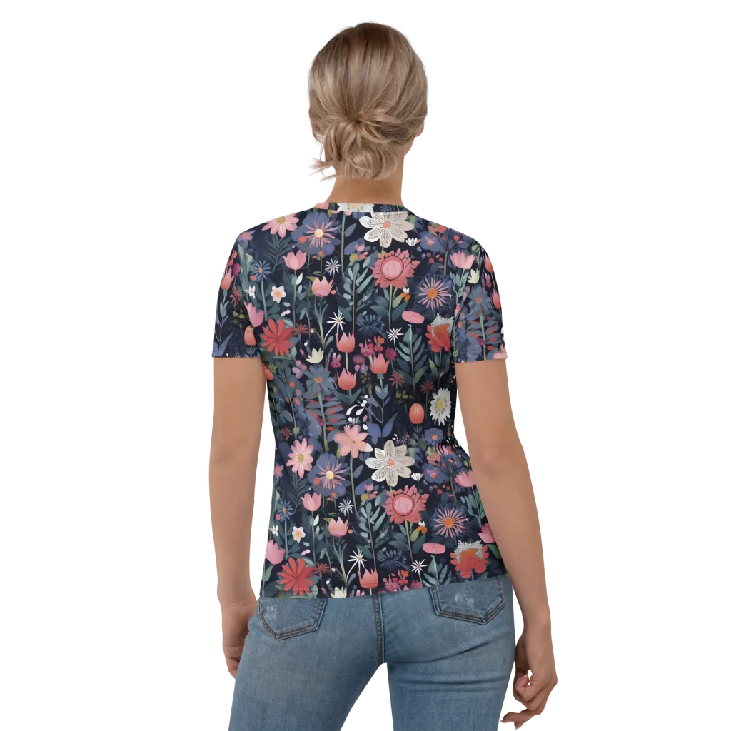 Twilight Bloom on Women's Crew Neck T-Shirt — Back