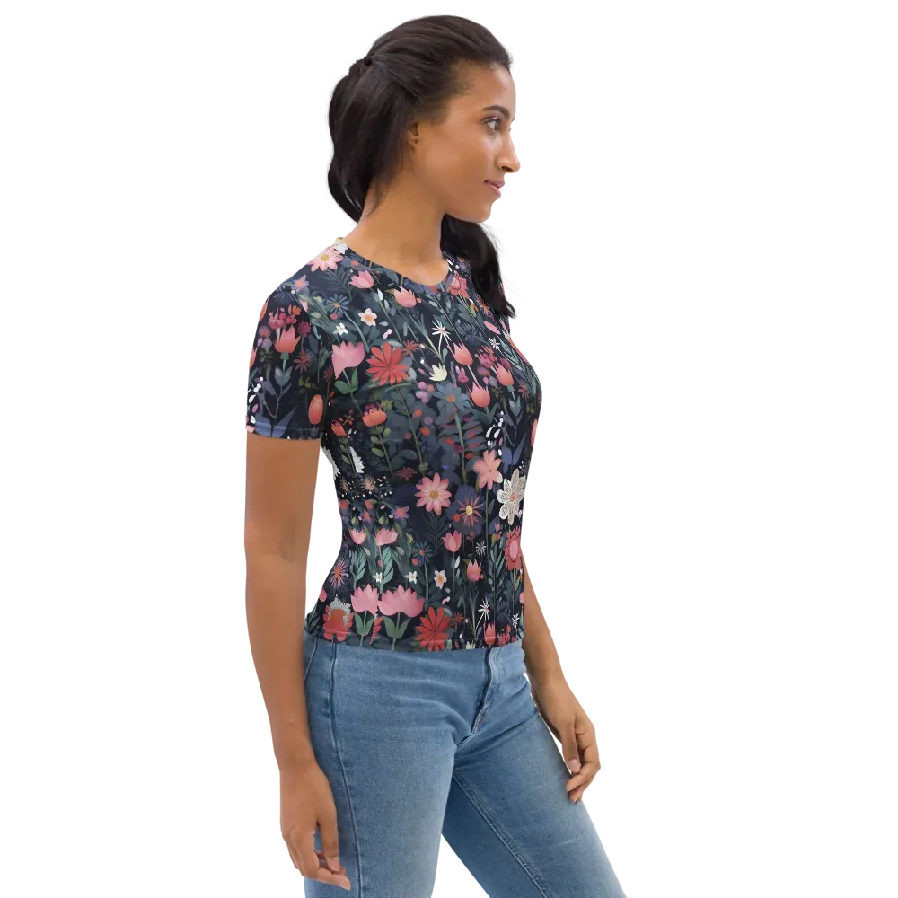 Twilight Bloom on Women's Crew Neck T-Shirt — Back print