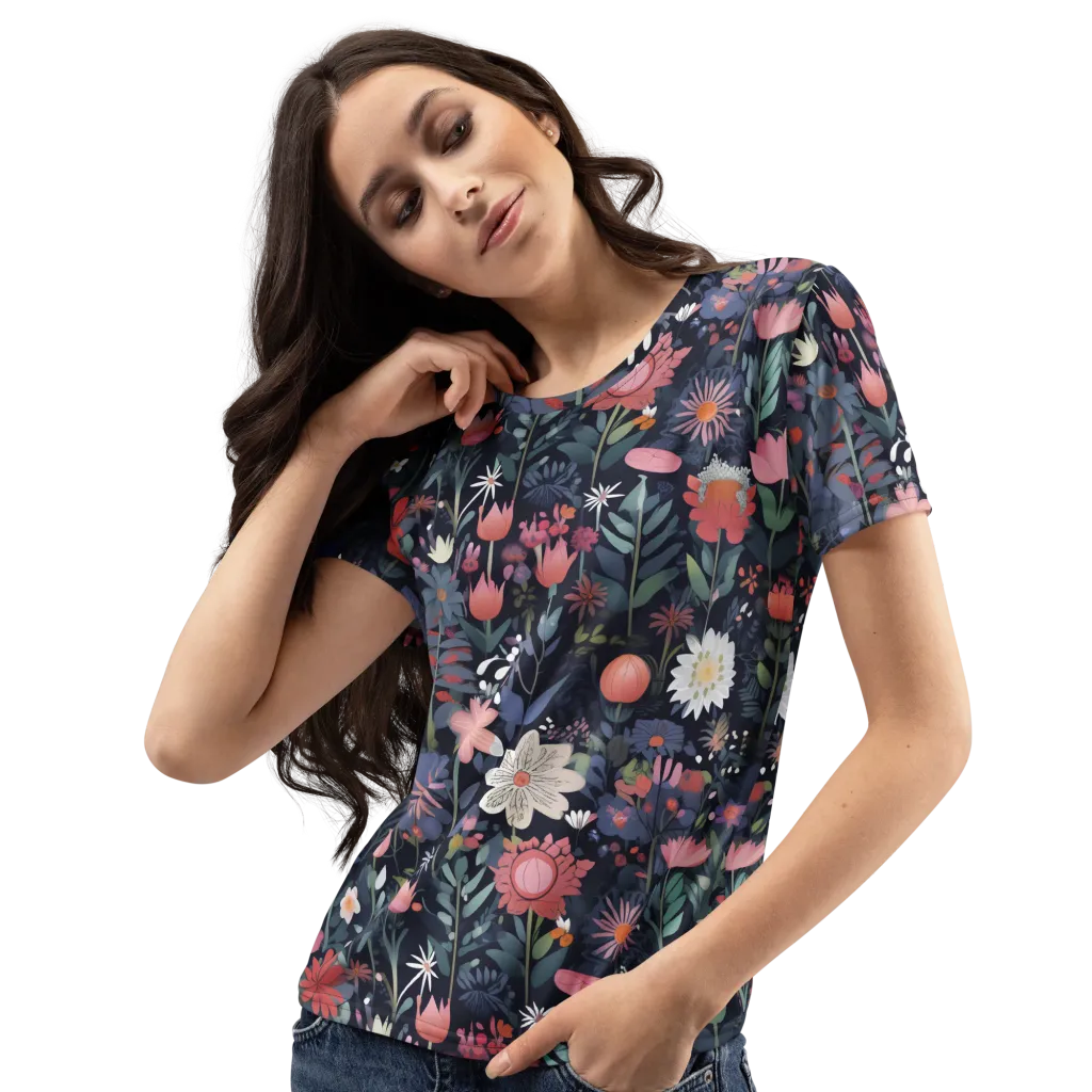 Twilight Bloom on Women's Crew Neck T-Shirt — Print file