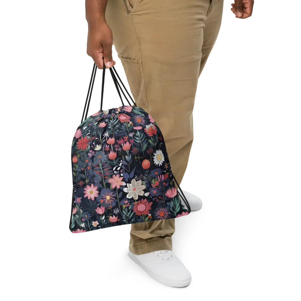 Twilight Bloom on Drawstring Bag — Print file