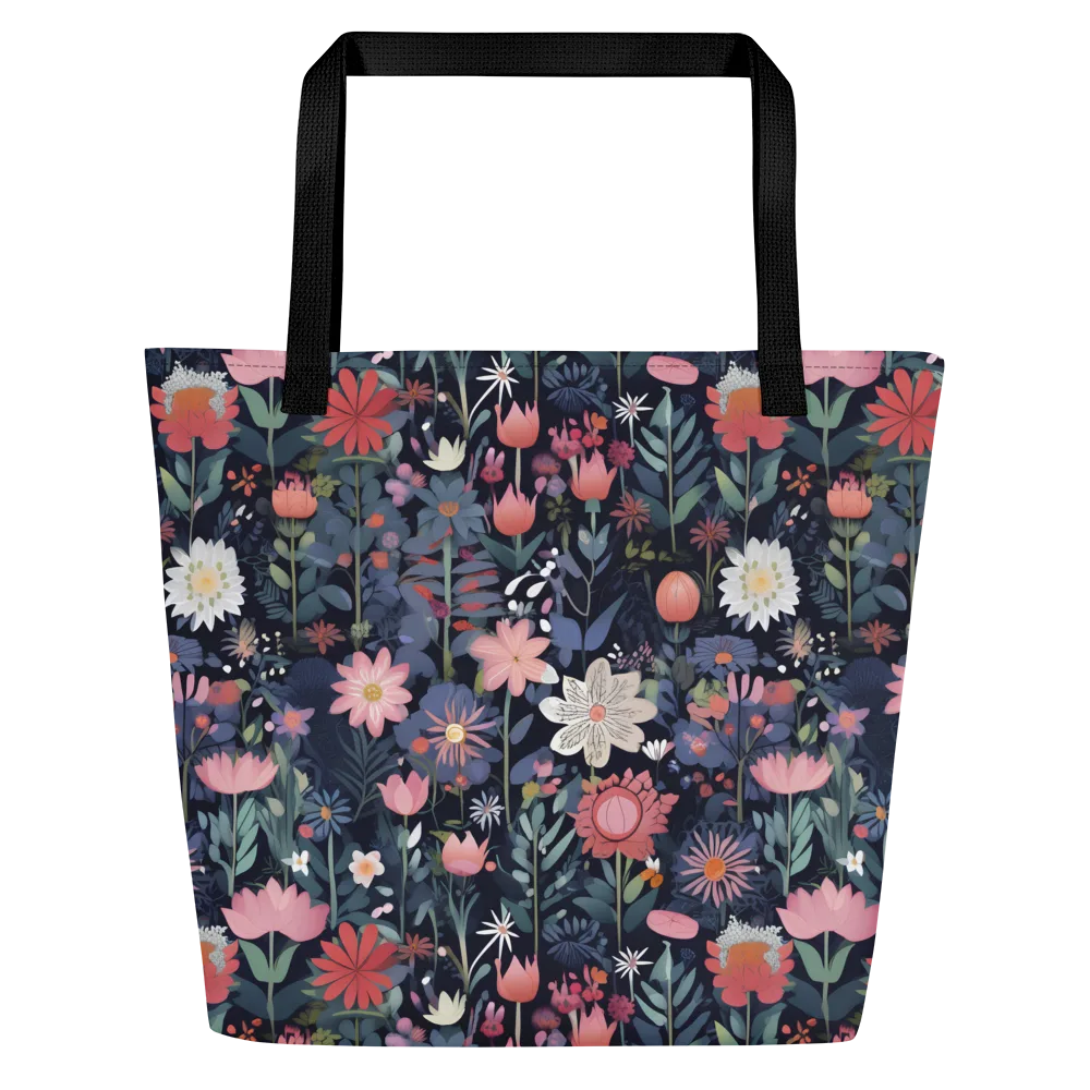 Twilight Bloom on Large Tote Bag W/ Pocket — Front