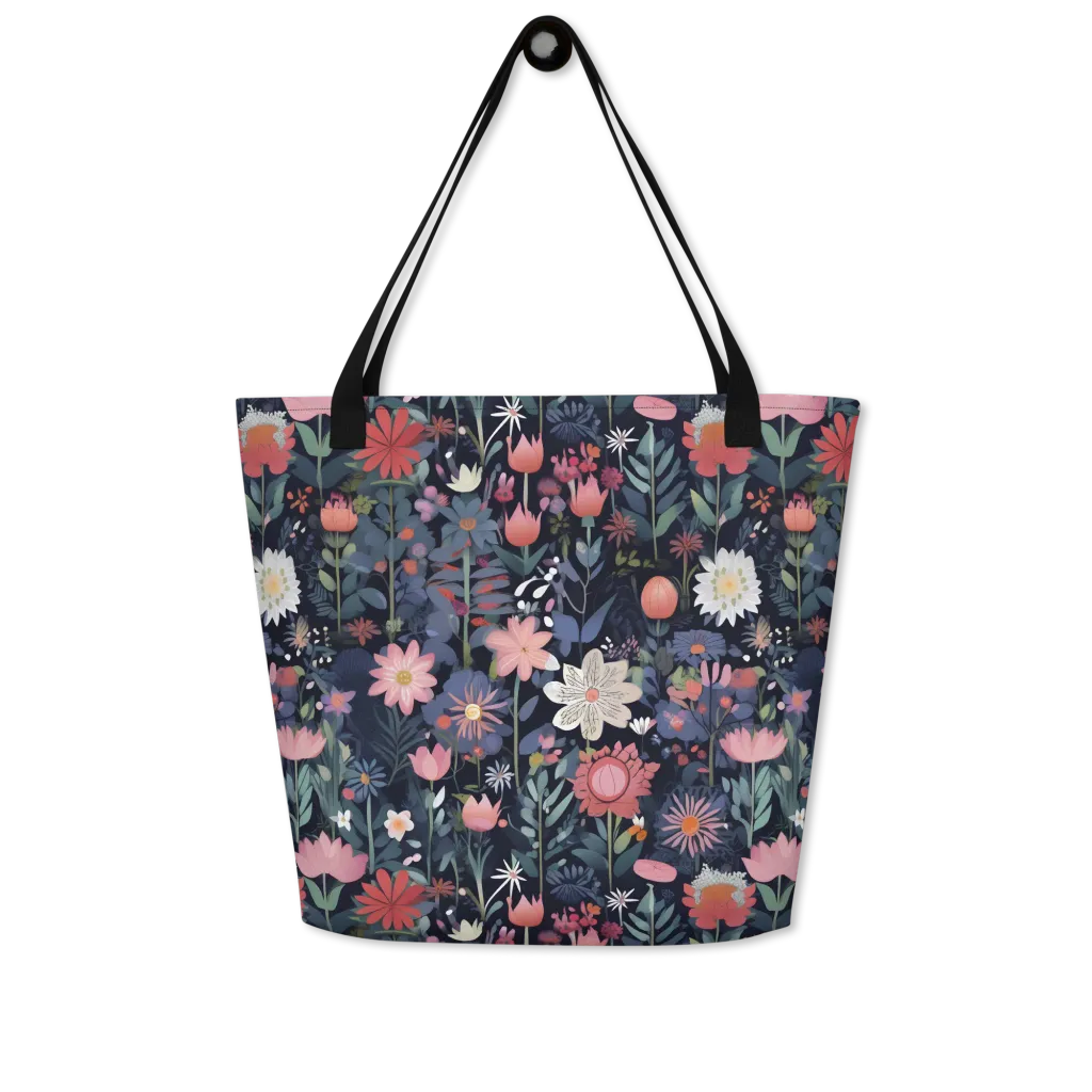 Twilight Bloom on Large Tote Bag W/ Pocket — Print file