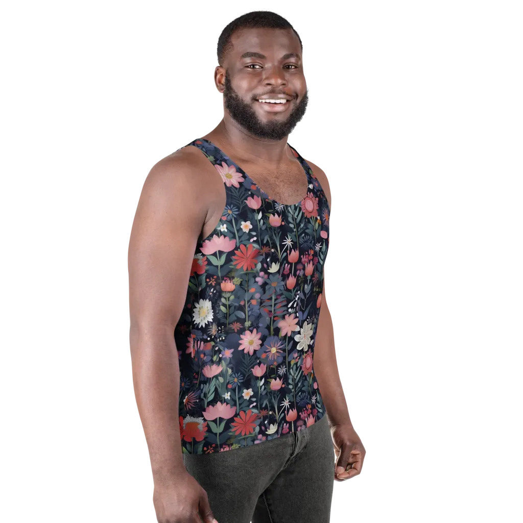Twilight Bloom on Men's Tank Top — Right Front